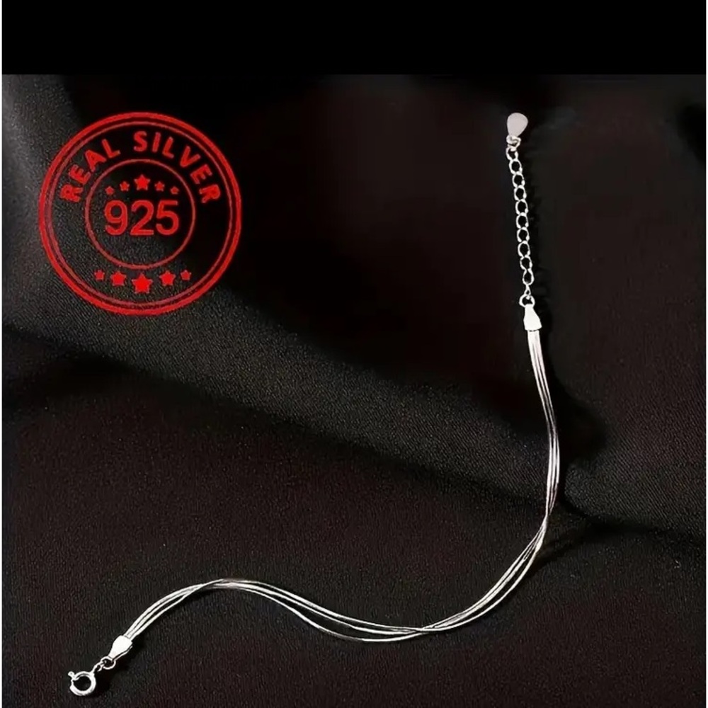 925 Sterling Silver Triple Layer Snake Bone Bracelet- Elegant Boho Chic Style